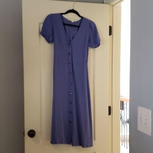 Womens xs purple button front dress.